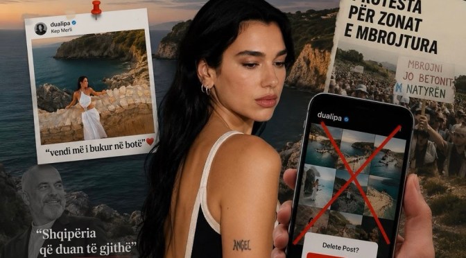 Dua Lipa zhduk fotot nga Kep Merli, pas debatit për bregdetin shqiptar…